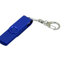 OTG Флешка USB OTG Color Синего цвета под гравировку