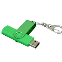 OTG Флешка USB OTG Color Зеленого цвета под гравировку 