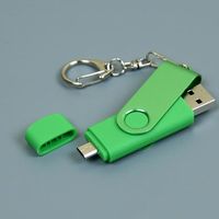 OTG Флешка USB OTG Color Зеленого цвета под нанесение 