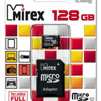 MicroSDXC MIREX UHS-I 128 Гб с SD-адаптером в наличии