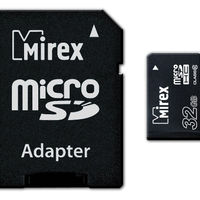 Купить MicroSDHC MIREX class 10 32 Гб c SD-адаптером