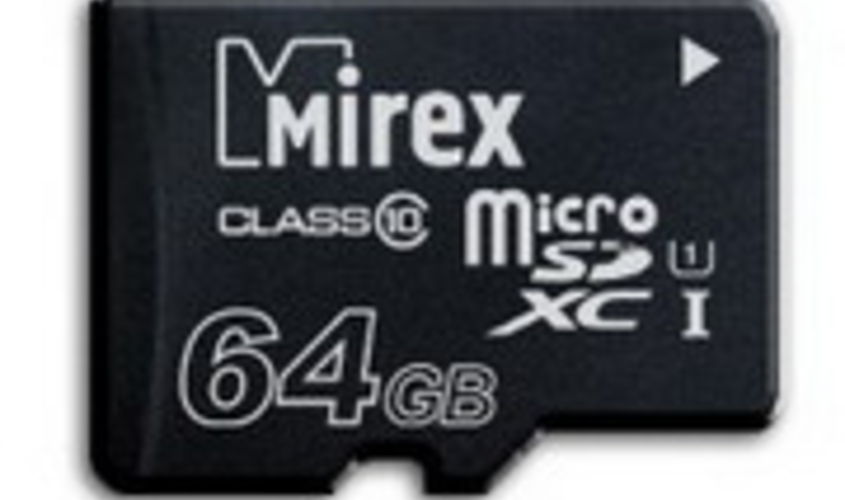 Купить MicroSDXC MIREX UHS-I 64 Гб с SD-адаптером 
