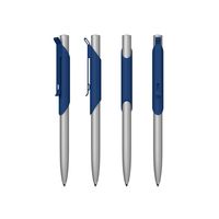 Ручка металлическая шариковая Skil с покрытием soft touch R6918 синего цвета купить