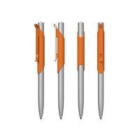 Ручка металлическая шариковая Skil с покрытием soft touch R6918 оранжевого цвета купить