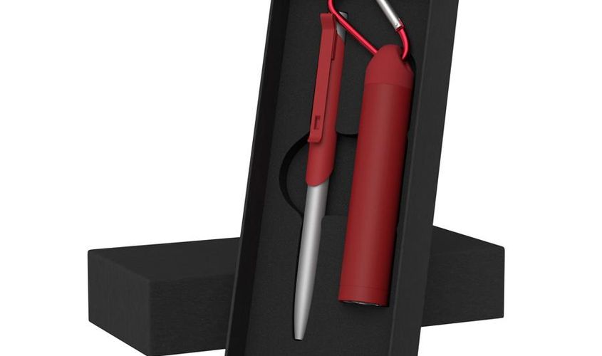 Набор ручка Skil + зарядное устройство Minty 2800 mAh в футляре, покрытие soft touch N016 оптом 