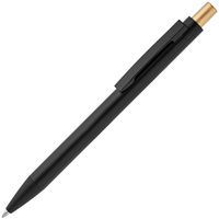 Ручка металлическая шариковая Chromatic R 15111, черная с золотистым