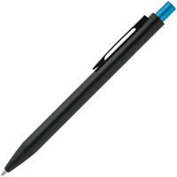 Ручка металлическая шариковая Chromatic R 15111, черная с голубым
