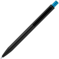 Ручка металлическая шариковая Chromatic R 15111, черная с голубым