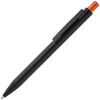 Ручка металлическая шариковая Chromatic R 15111, черная с оранжевым