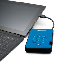 Портативный шифрованный внешний диск iStorage diskAshur2 USB 3.1 Ocean Blue с PIN аутентификацией