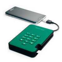 Портативный шифрованный внешний диск iStorage diskAshur2 SSD USB 3.1 Racing Green с PIN аутентификацией