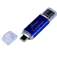 Именная флешка 3 в одном с разъемами Type-C, USB и Micro USB c гравировкой 
