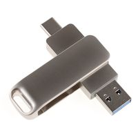 Металлическая флешка с USB и Type-C разъемами под заказ, купить оптом от 20 штук с гравировкой логотипа