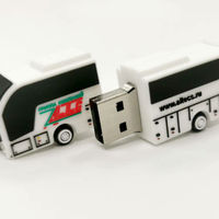 Флешка ПВХ по индивидуальному дизайну в виде автобуса с разработкой макета
