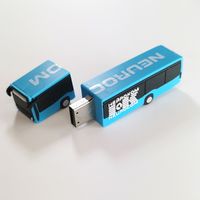Флешка ПВХ по индивидуальному дизайну в виде общественного транспорта с разработкой макета