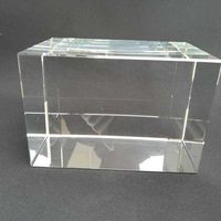 Награда из стекла прямоугольной формы 40*40*60 мм с лазерной гравировкой