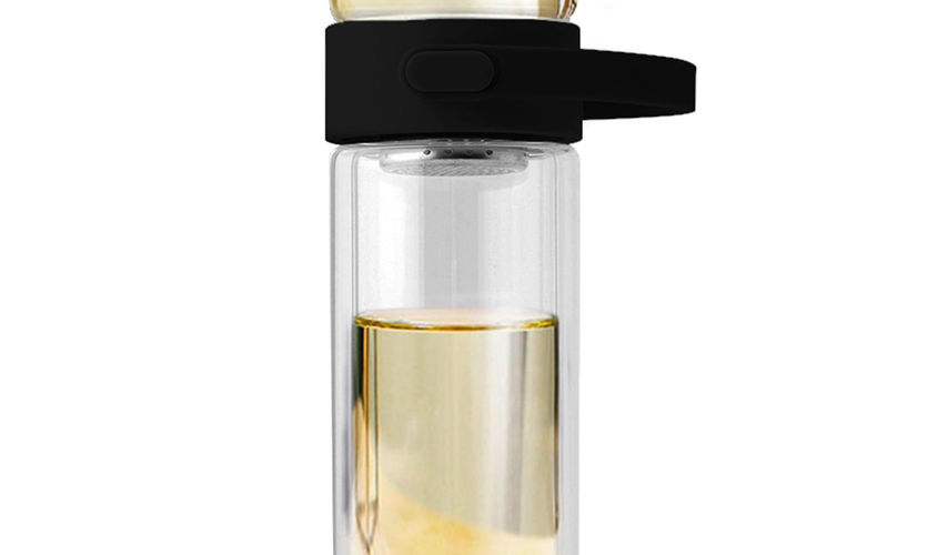 Бутылка Easy pot из боросиликатного стекла с инфьюзером PT14024А c логотипом компании