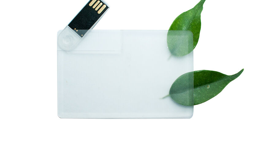 Флешка Визитка Прозрачная под нанесение логотипа