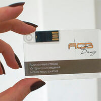 Флешка Визитка Прозрачная под нанесение логотипа