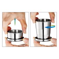 Заказать складной стакан 150 мл, с карабином, гравировкой логотипа или индивидуальной гравировкой